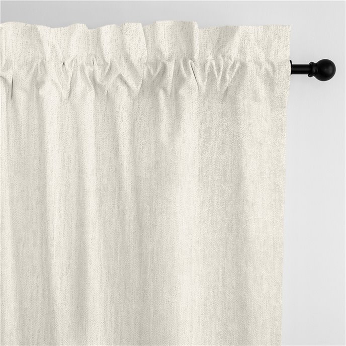 Juno Velvet Ivory Pole Top Drapery Panel - Pair - Size 50"x108" Thumbnail