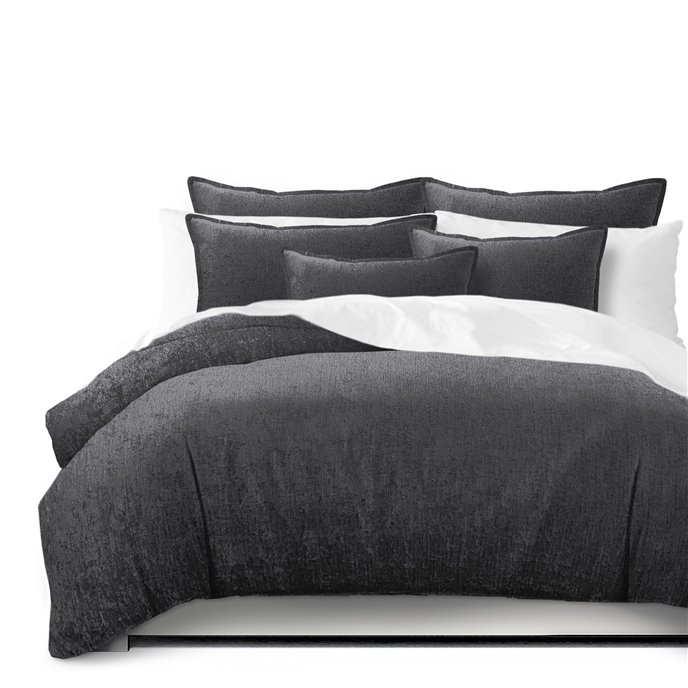 Juno Velvet Gray Comforter and Pillow Sham(s) Set - Size Full Thumbnail