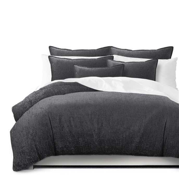 Juno Velvet Gray Comforter and Pillow Sham(s) Set - Size Super Queen Thumbnail