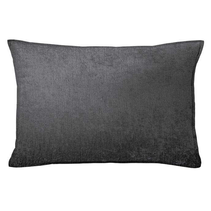 Juno Velvet Gray Decorative Pillow - Size 14"x20" Rectangle Thumbnail