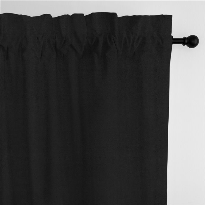 Vanessa Black Pole Top Drapery Panel - Pair - Size 50"x84" Thumbnail