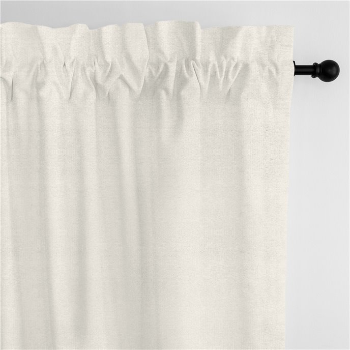 Vanessa Ivory Pole Top Drapery Panel - Pair - Size 50"x84" Thumbnail