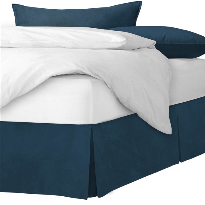 Vanessa Navy Platform Bed Skirt - Size Queen 15" Drop Thumbnail