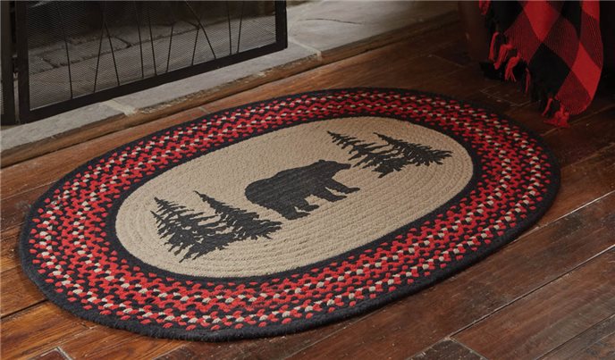 Bear Printed Braided Rug 32X42 Thumbnail