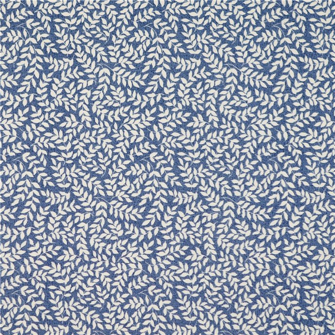 Bouvier Blue Toile Leaf Print Fabric - Non Refundable Thumbnail