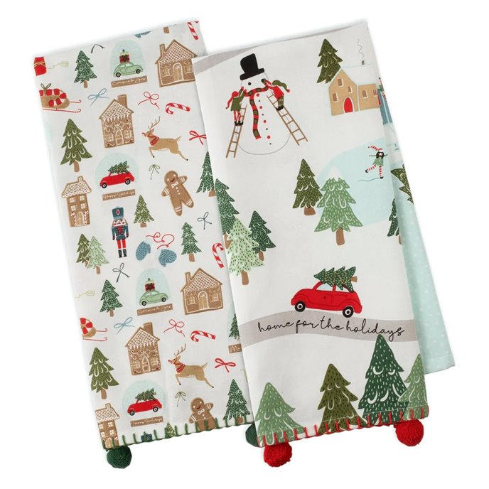 North Pole Village Embellished Dishtowels - Set of 2 Thumbnail