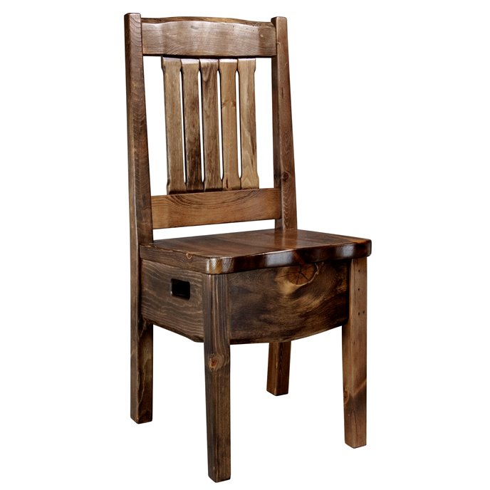 Big Sky Live Edge Dining Side Chair - Provincial Stain & Clear Lacquer Finish Thumbnail