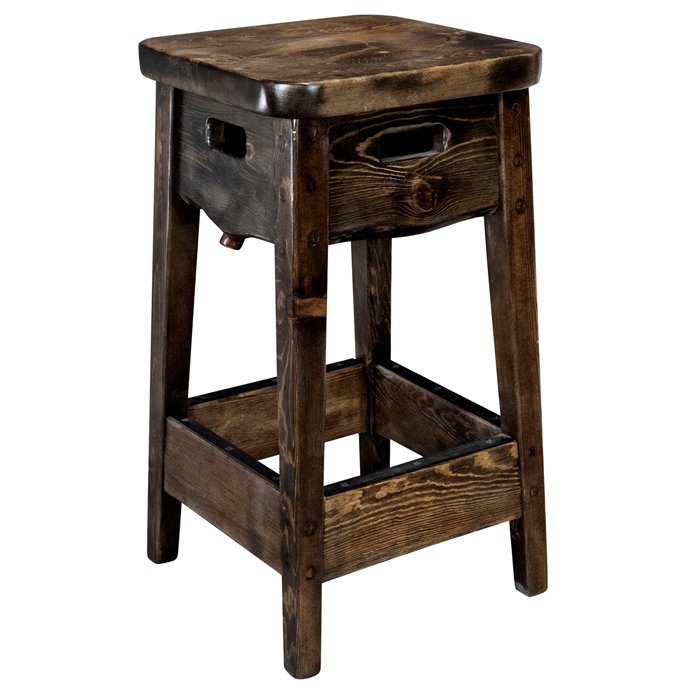 Big Sky Backless 24" Seat Height Barstool - Jacobean Stain & Clear Lacquer Finish Thumbnail