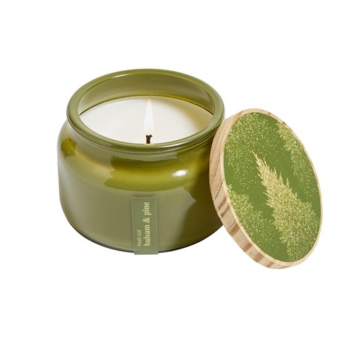 Fresh Cut Balsam & Pine 1 Wick Green Jar Candle 8.5oz. Thumbnail