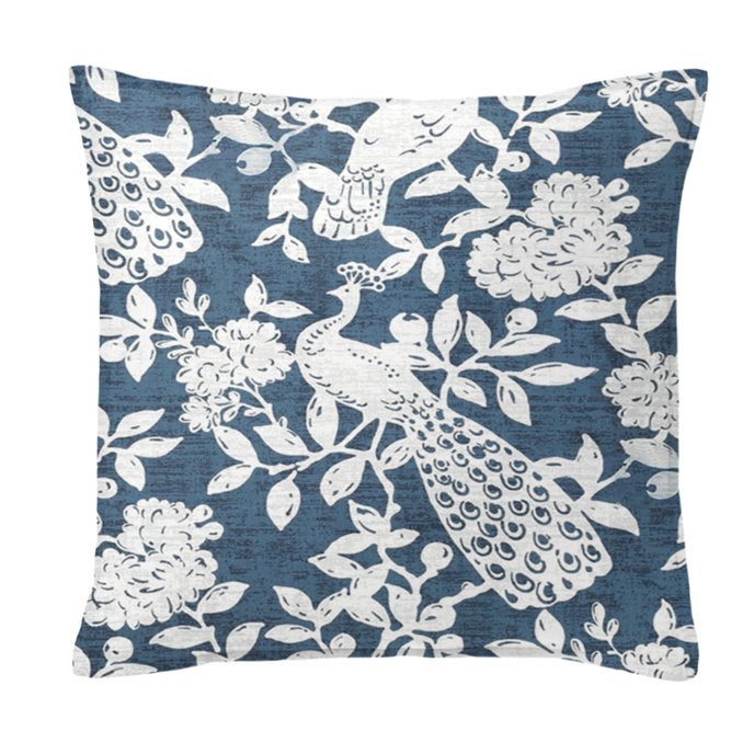 Lark Navy 18" SQ Decor Pillow w/ Feather Insert Thumbnail