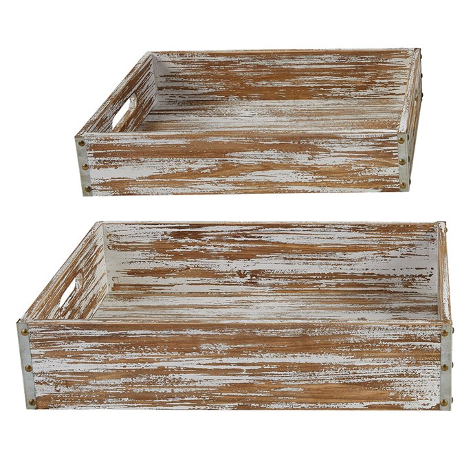 Distressed Wood Table Crates - Set of Two Thumbnail