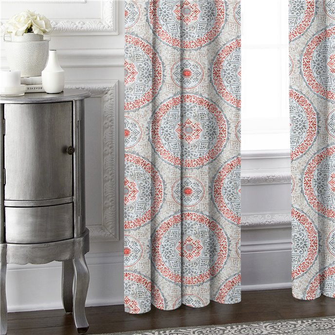 Zayla Coral Pinch Pleat Drapery Single Panel - Size (40" W x 144" L) Thumbnail