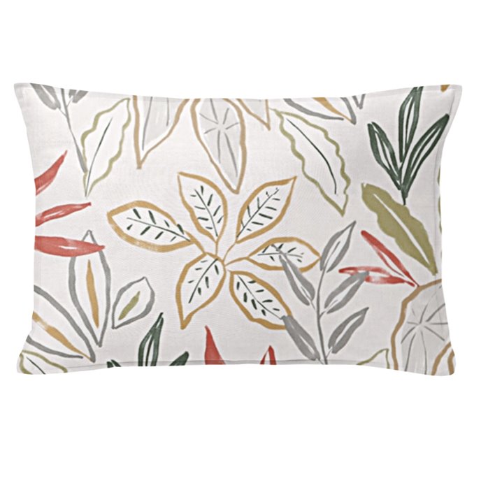 Fall Foliage Beige 14X20" Oblong Decor Pillow w/ Feather Insert Thumbnail