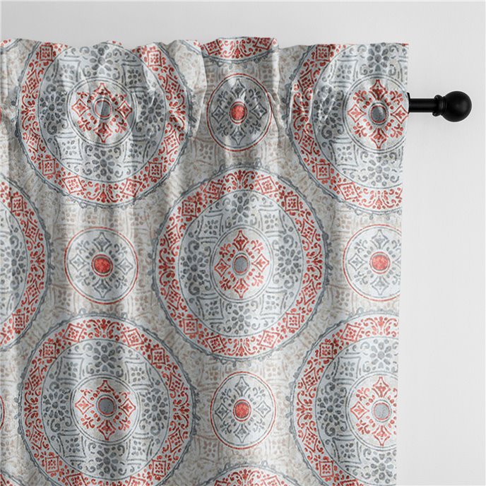 Zayla Coral Pole Top Drapery Panel - Size (50" W x 84" L) Thumbnail