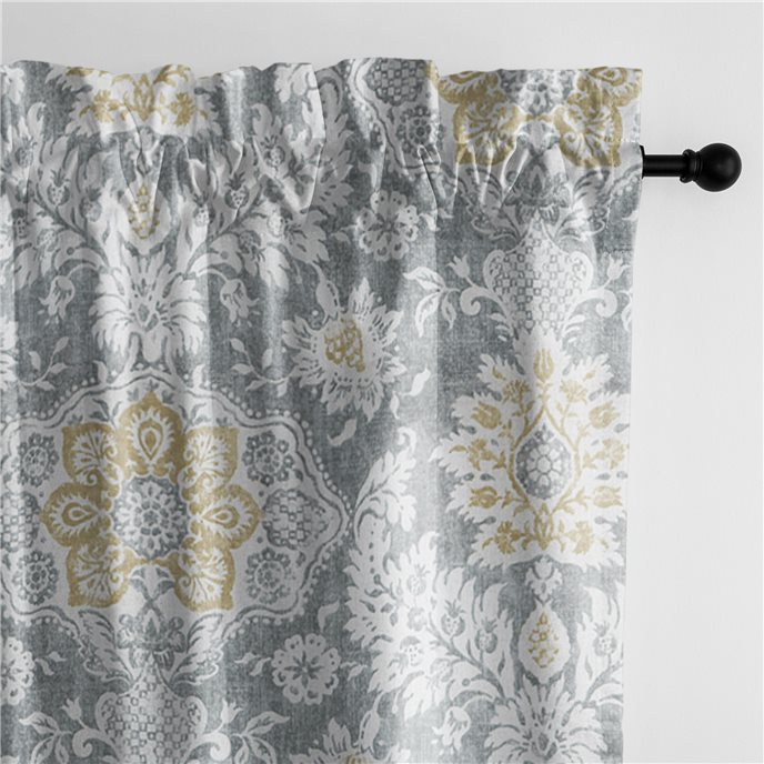 Osha Barley/Gray Pole Top Drapery Single Panel - Size (50" W x 96" L) Thumbnail