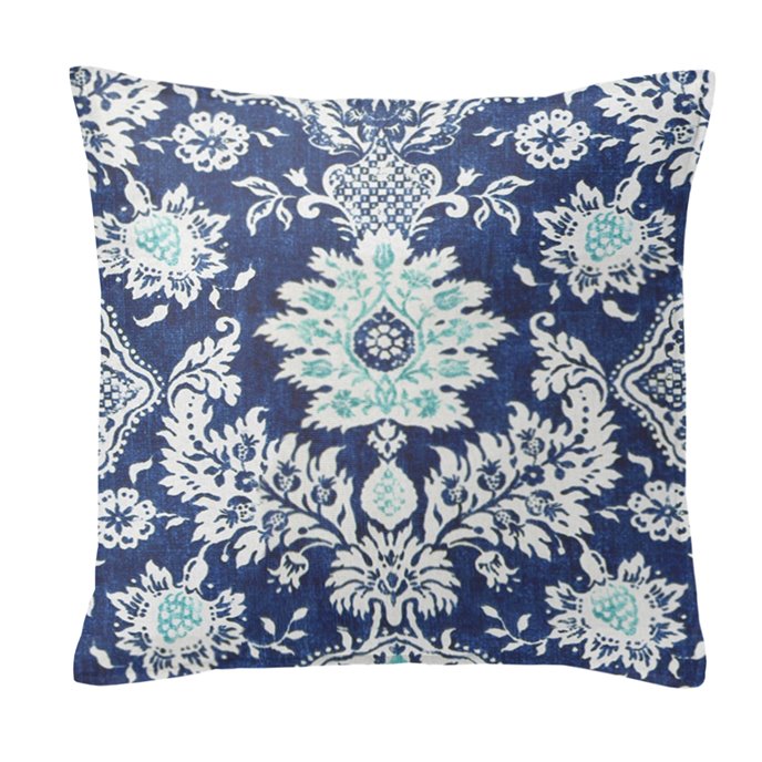 Osha Blue/Aqua 18" SQ Decor Pillow w/ Feather Insert Thumbnail