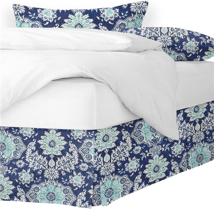 Osha Blue/Aqua King Bed Skirt 15" drop Thumbnail