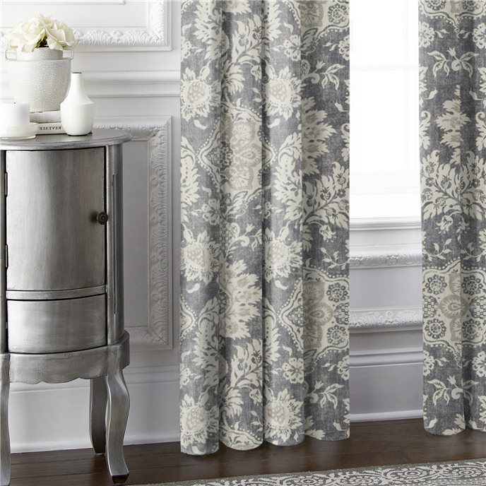 Osha Mocha/Charcoal Pinch Pleat Drapery Single Panel - Size (40" W x 84" L) Thumbnail