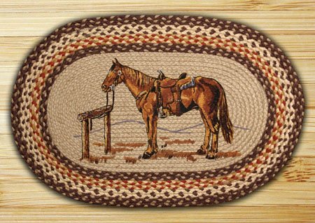Horse Oval Braided Rug 20"x30" Thumbnail