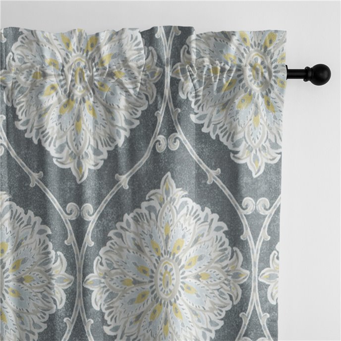 Bellamy Gray Pole Top Drapery Panel Pair - Size (50" W x 132" L) Thumbnail