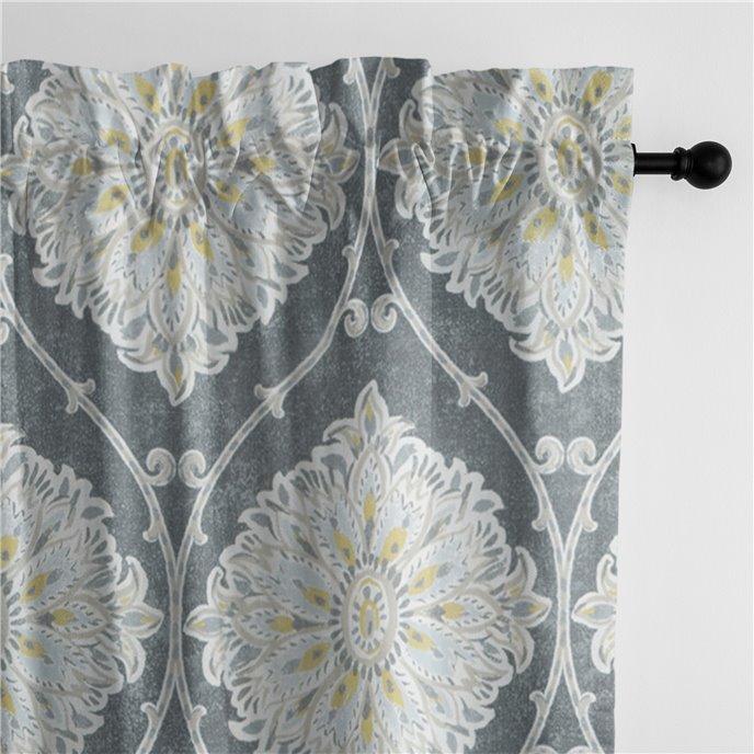 Bellamy Gray Pole Top Drapery Panel Pair - Size (50" W x 120" L) Thumbnail