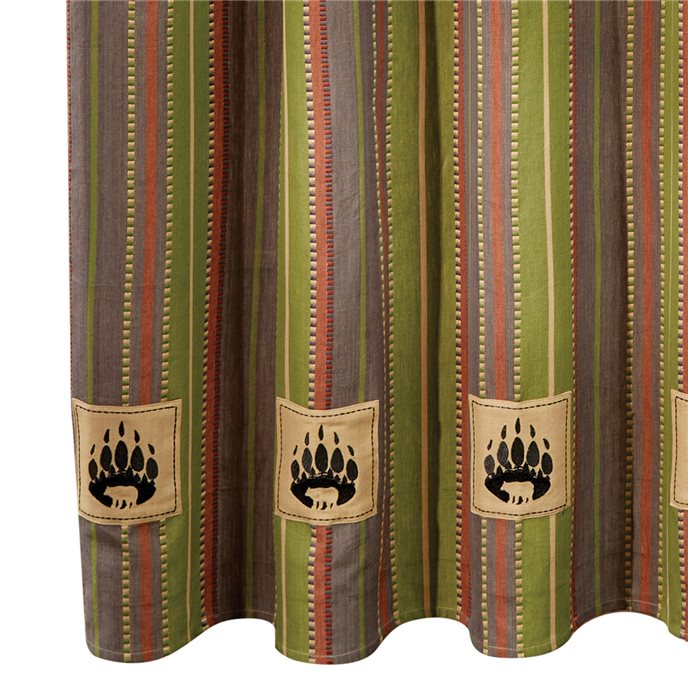 Shenandoah Stripe Bear Patch Shower Curtain 72X72 Thumbnail