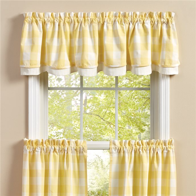 Wicklow Check Lined Layered Valance 72X16 Yellow Thumbnail