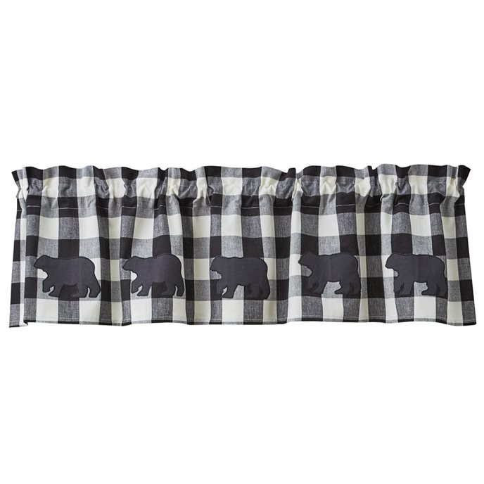 Wicklow Bear Applique Valance 60X14 Black/Cream Thumbnail