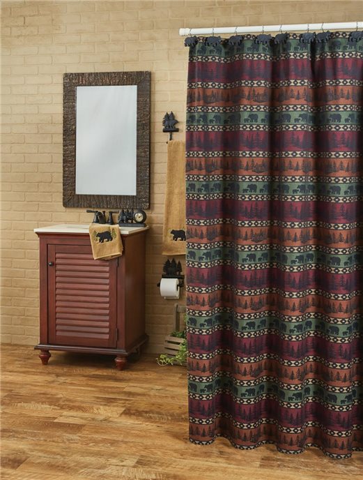 Mountain Bear Shower Curtain 72X72 Thumbnail