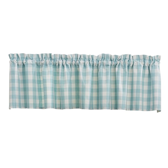 Gingham Check Valance 72X14 Aqua Thumbnail