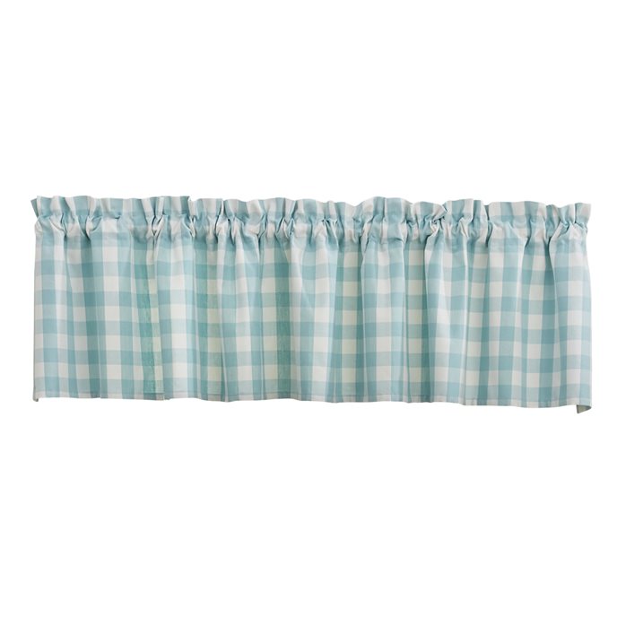 Gingham Check Valance 72X14 Aqua Thumbnail