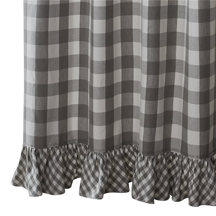 Wicklow Check Ruffled Shower Curtain 72X72 Dove Thumbnail