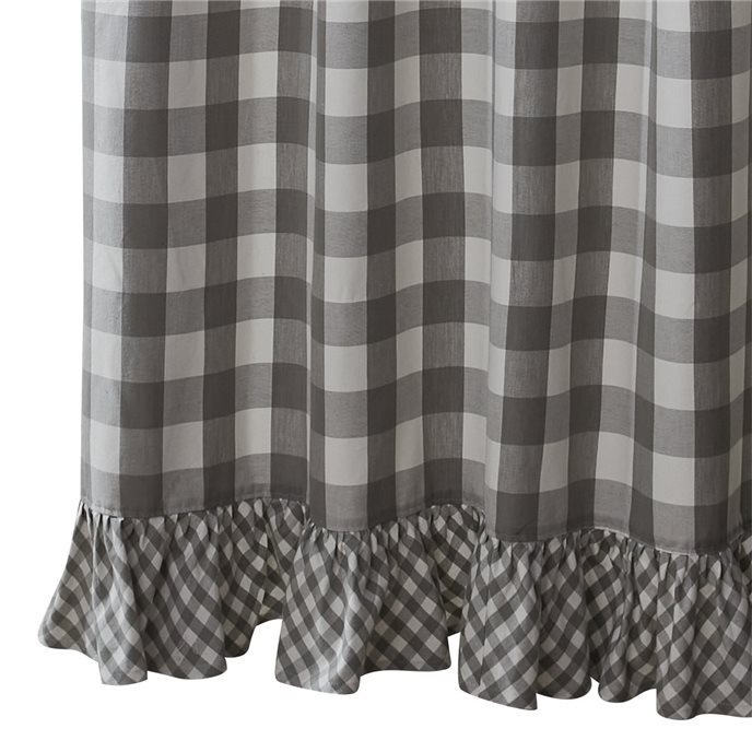 Wicklow Check Ruffled Shower Curtain 72X72 Dove Thumbnail