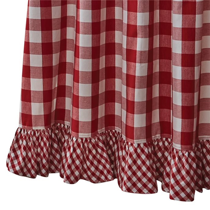 Wicklow Check Ruffled Shower Curtain 72X72 Red Thumbnail