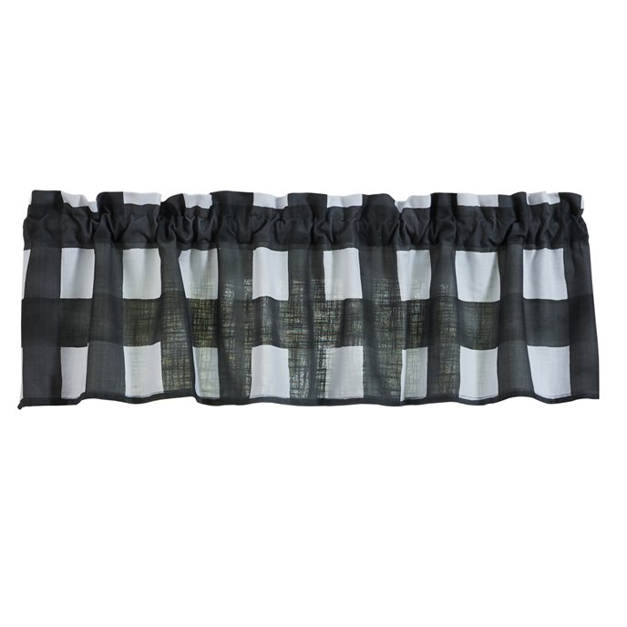 Buffalo Check Watercolor Valance 60X14 - Black Thumbnail