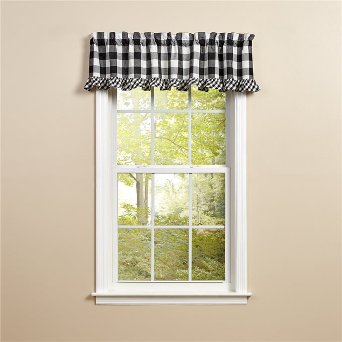 Wicklow Check Ruffled Valance 60X14 Black/Cream Thumbnail