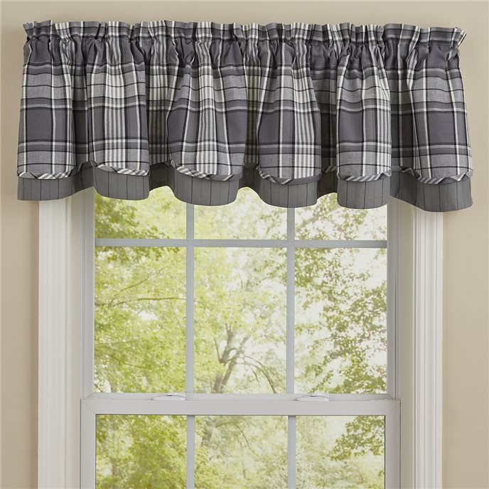 Gray Area Lined Layered Valance 72X16 Thumbnail