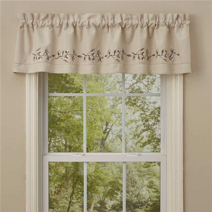 Cotton Blossom Embroidered Lined Valance 60X14 Thumbnail