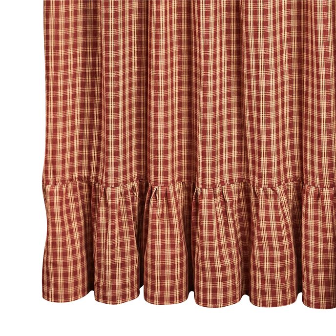 Sturbridge Plaid Ruffle Shower Curtain - Wine Thumbnail