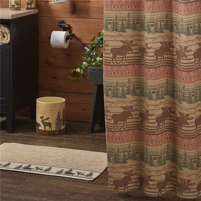 Moose Jacquard Shower Curtain 72X72 Thumbnail