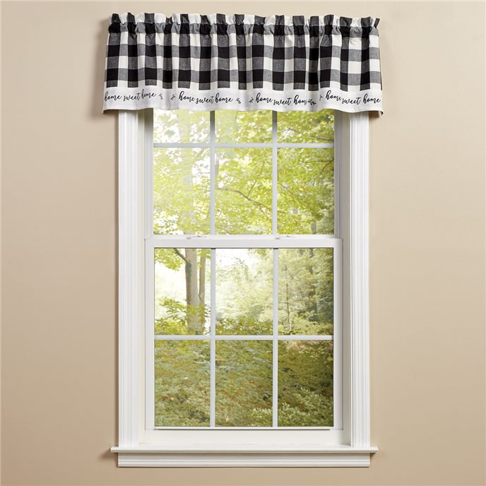 Wicklow Check Home Lined Valance 60X14 Black/Cream Thumbnail