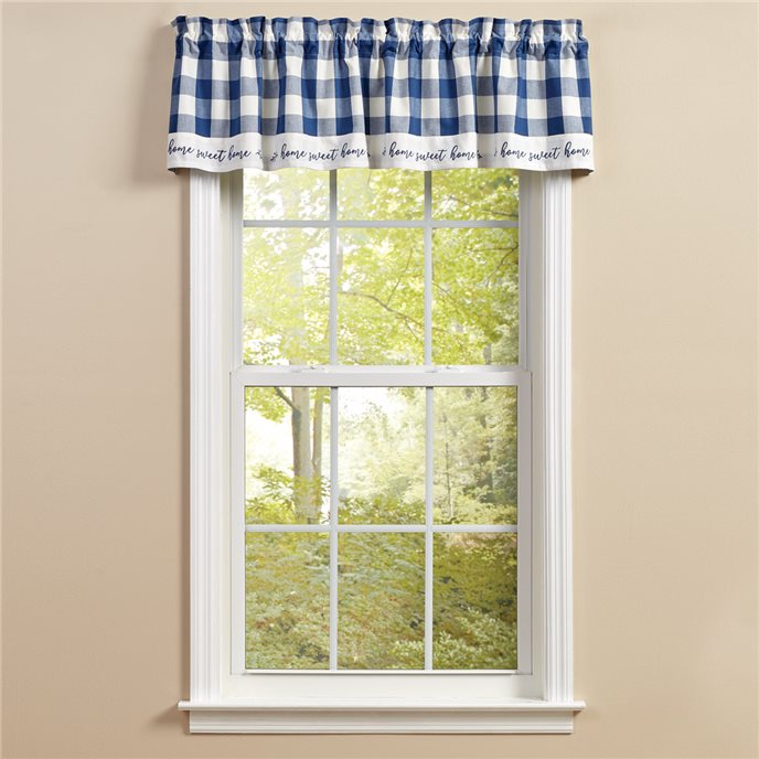 Wicklow Check Home Lined Valance 60X14 China Blue Thumbnail