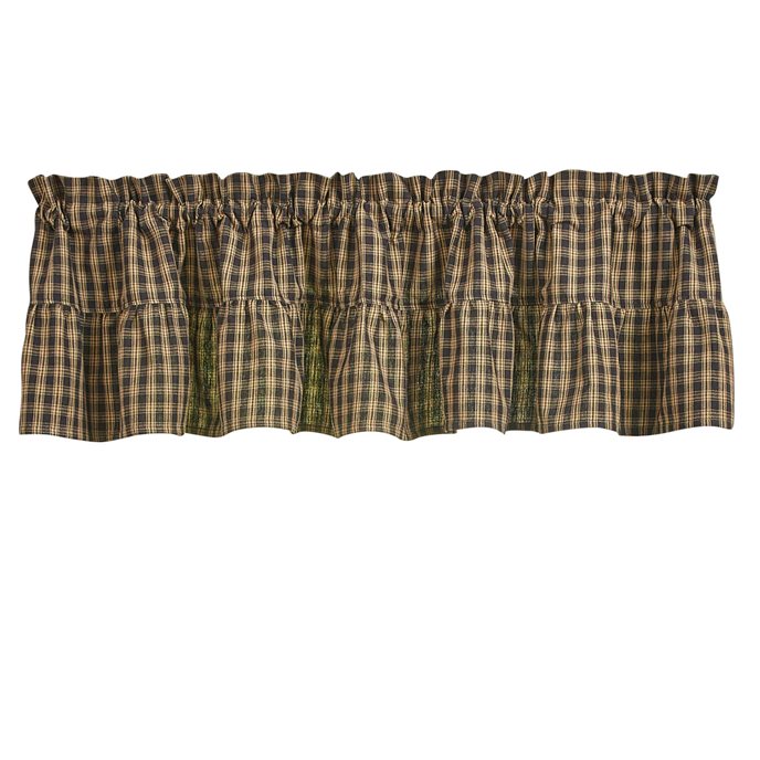 Sturbridge Plaid Ruffle Valance 72X14 - Black Thumbnail