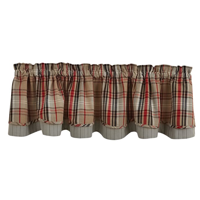 Bear Country Plaid Lined Layered Valance 72X16 Thumbnail