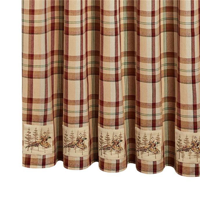 Gamekeeper Plaid Pheasant Patch Shower Curtain Thumbnail