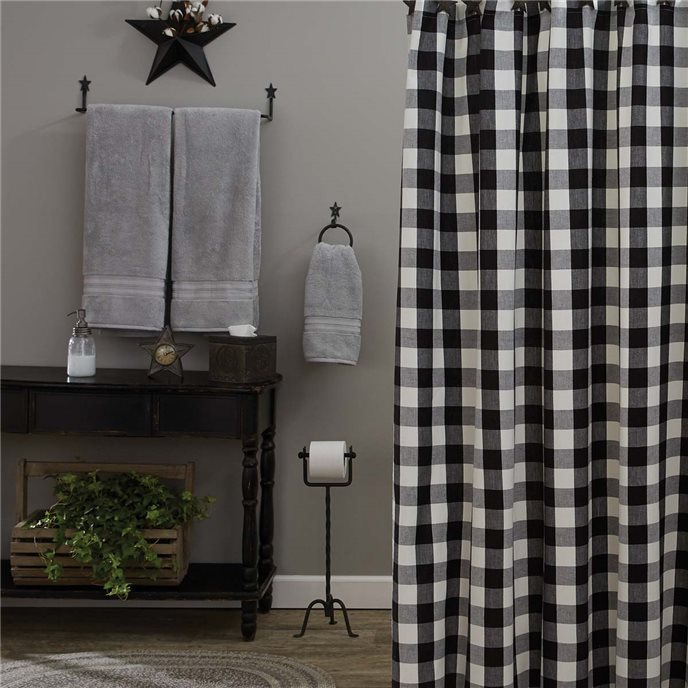 Wicklow Check Shower Curtain 72X72 Black/Cream Thumbnail