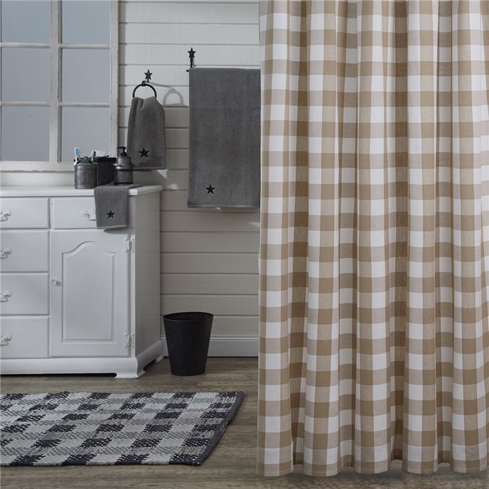 Wicklow Check Shower Curtain 72X72 Natural Thumbnail