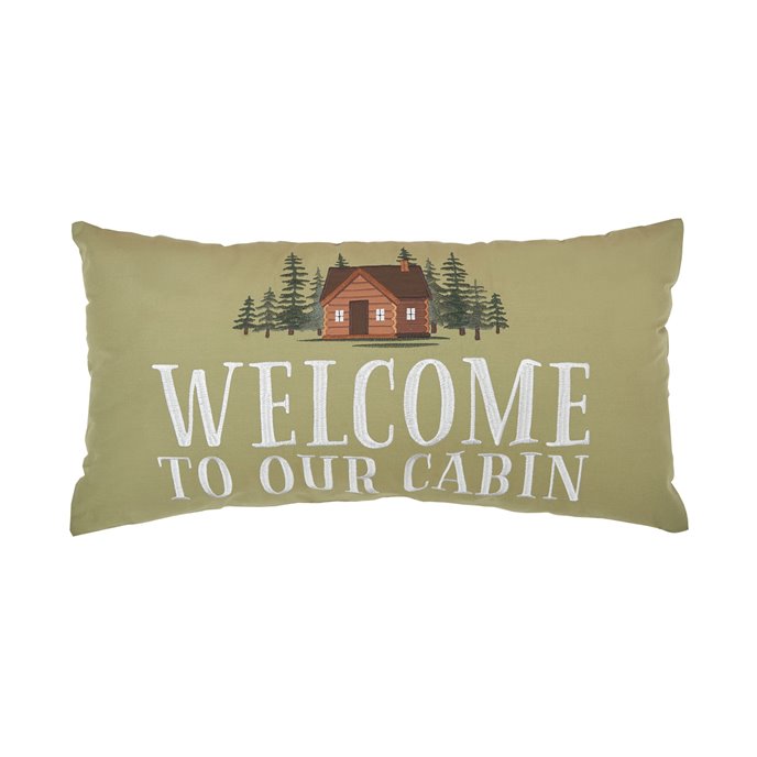 Welcome To Our Cabin Throw Pillow Thumbnail
