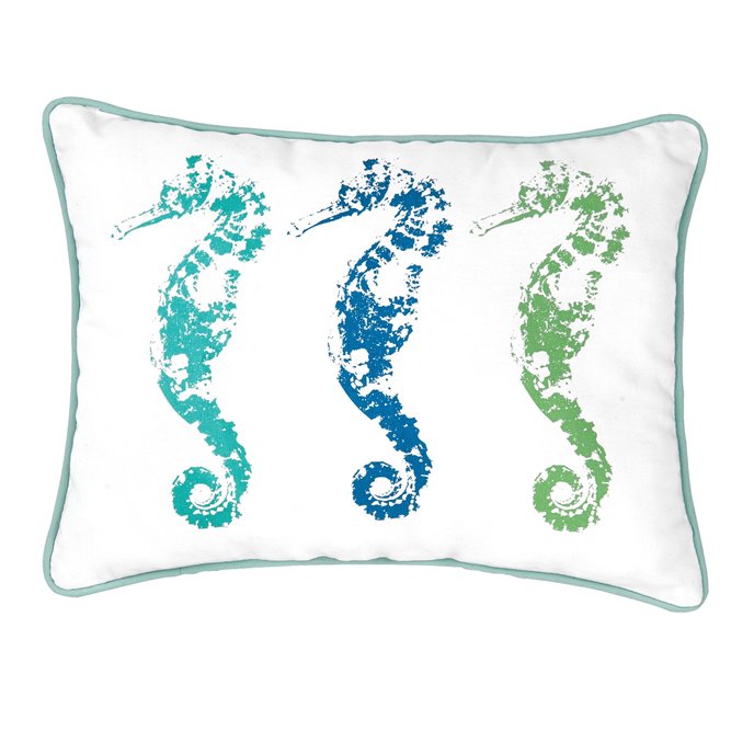 Three Seahorses Throw Pillow Thumbnail