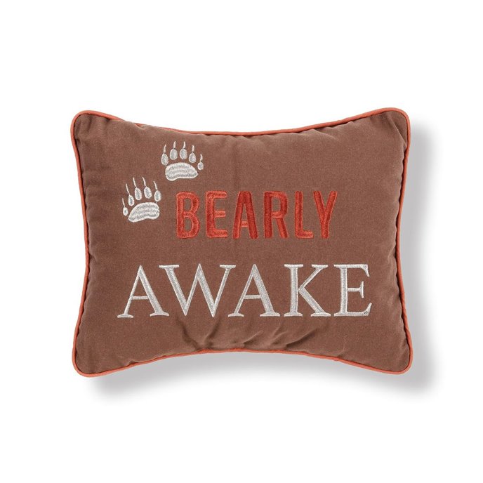 Bearly Awake Throw Pillow Thumbnail